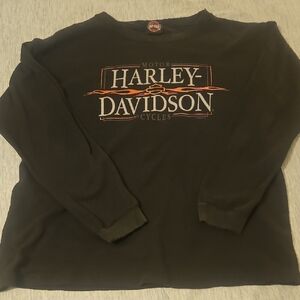 Harley-Davidson Black Sweatshirt with Orange Accents